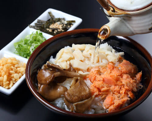 道産素材のたぬき茶漬け